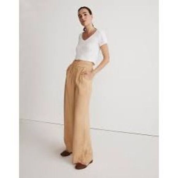 Madewell Carley Wide-Leg Pant - Desert Dune Tan - Size XS - NWT - Picture 2 of 11